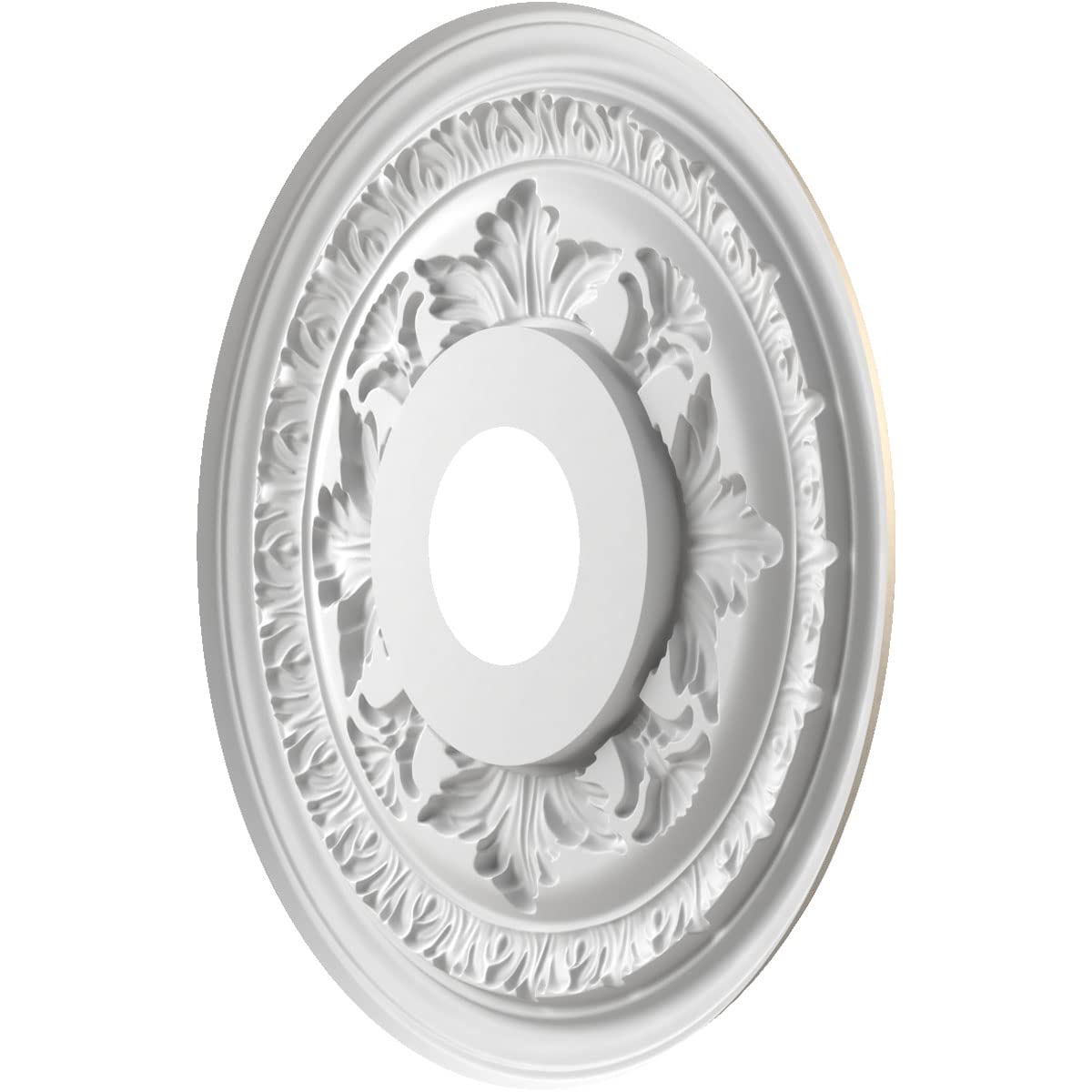Ekena Millwork Cmp16Bacsv Baltimore Thermoformed Pvc Ceiling Medallion (Fits Canopies Up To 6 1/2), 16Od X 3 1/2Id X 1P, Metalli