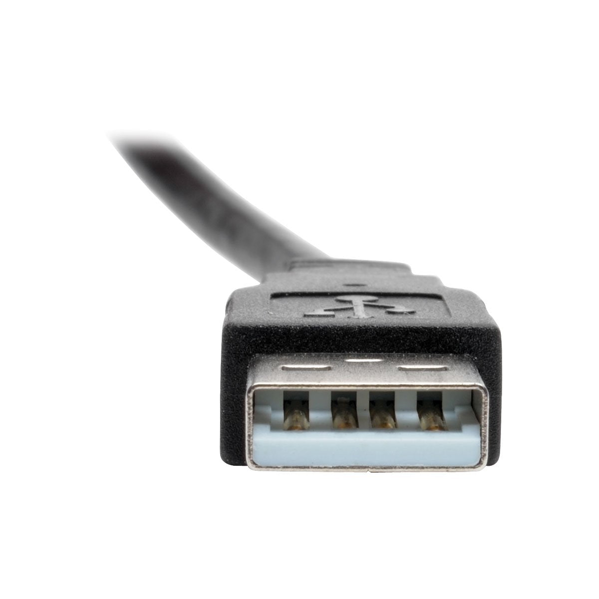 Tripp Lite USB 2.0 Keystone/Panel Mount Extension Cable Angled Connector Black 1 ft. (U024-001-KPA-BK)