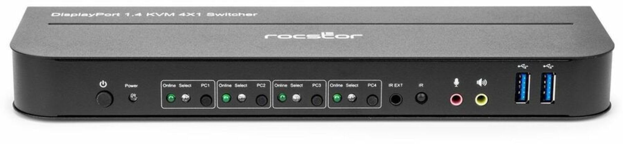 Solidkvm Sk04 Displayport 1.4 And Usb 3.0 4X1 Kvm Switch 4K@60Hz- 4-Port Display