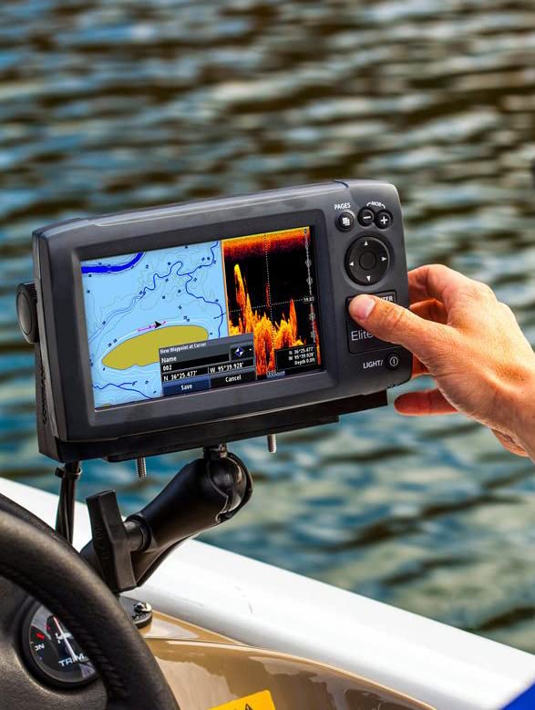 Windfrd Aluminum Fish Finder Mount With 1.5'' / C Size Ball, Medium Arm Marine Electronic/Depth Finder Mount For Boat, High Salt