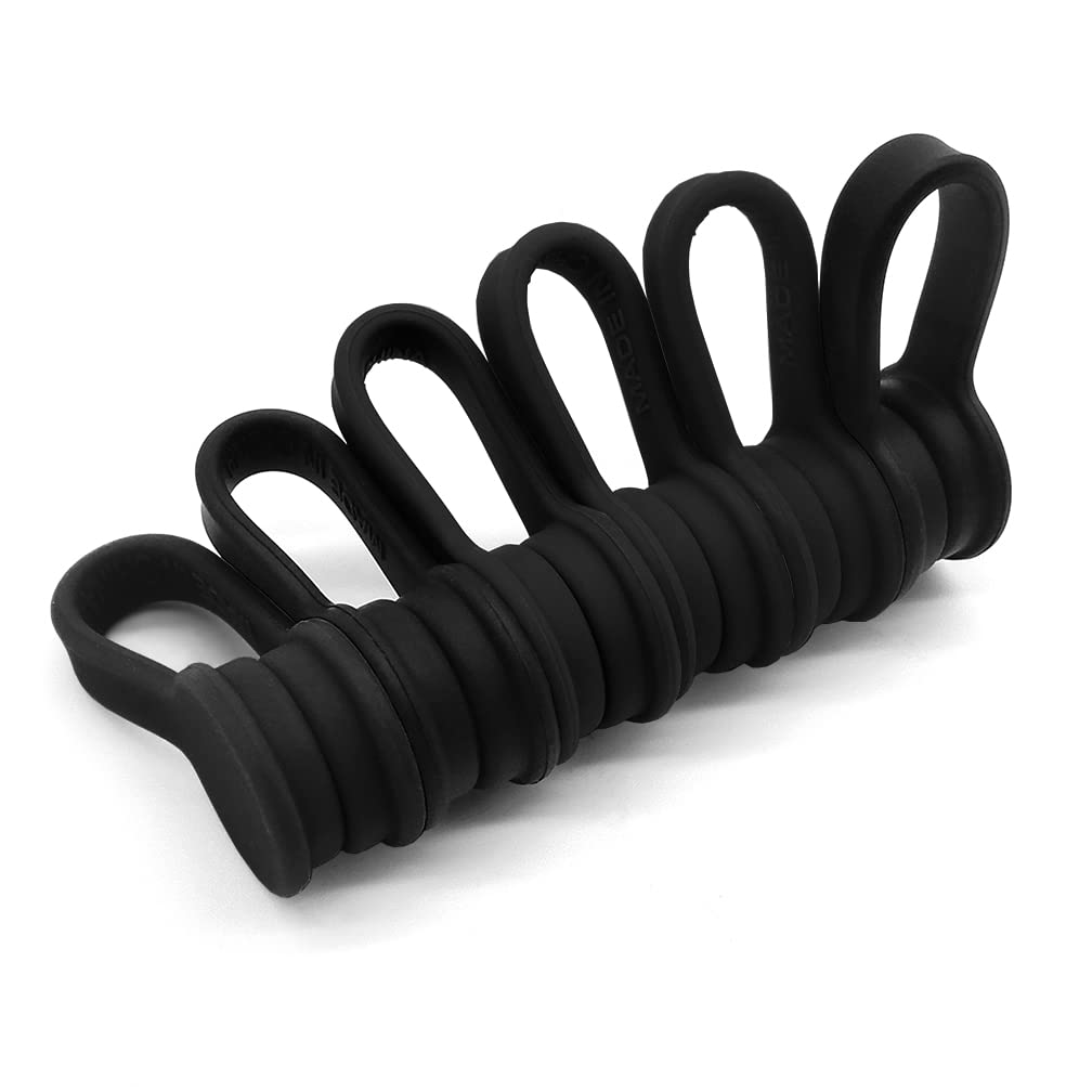 Viaky 6 Pcs Black Magnetic Cable Clips Organizer Earbuds Cords Winder Bookmark Whiteboard Noticeboard Fridge Straps Usb Manager