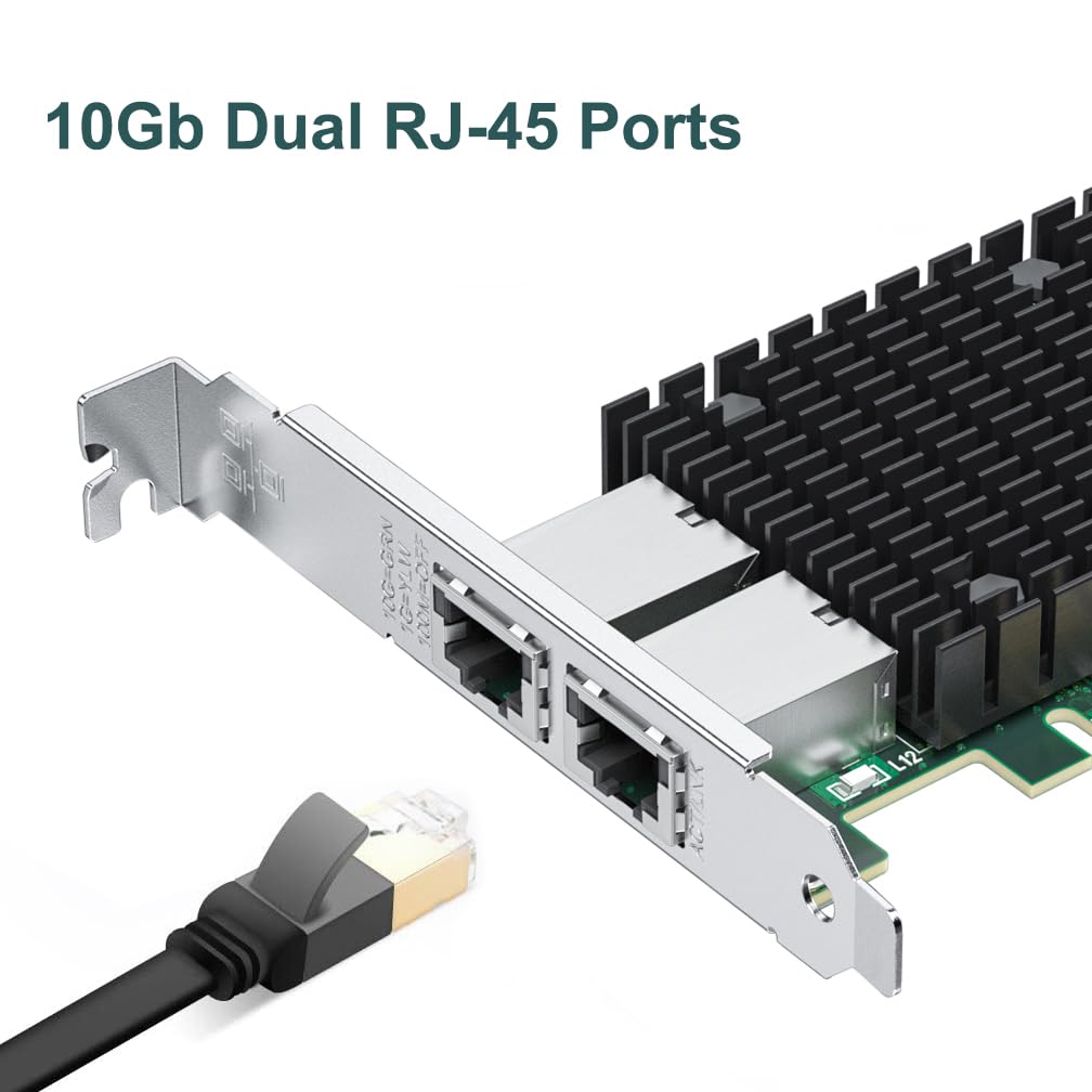 10Gb Nic Dual Rj45 Port Pcie Network Card With Intel X540 At2 Controller, 10G Ethernet Converged Network Lan Adapter, Support Wi