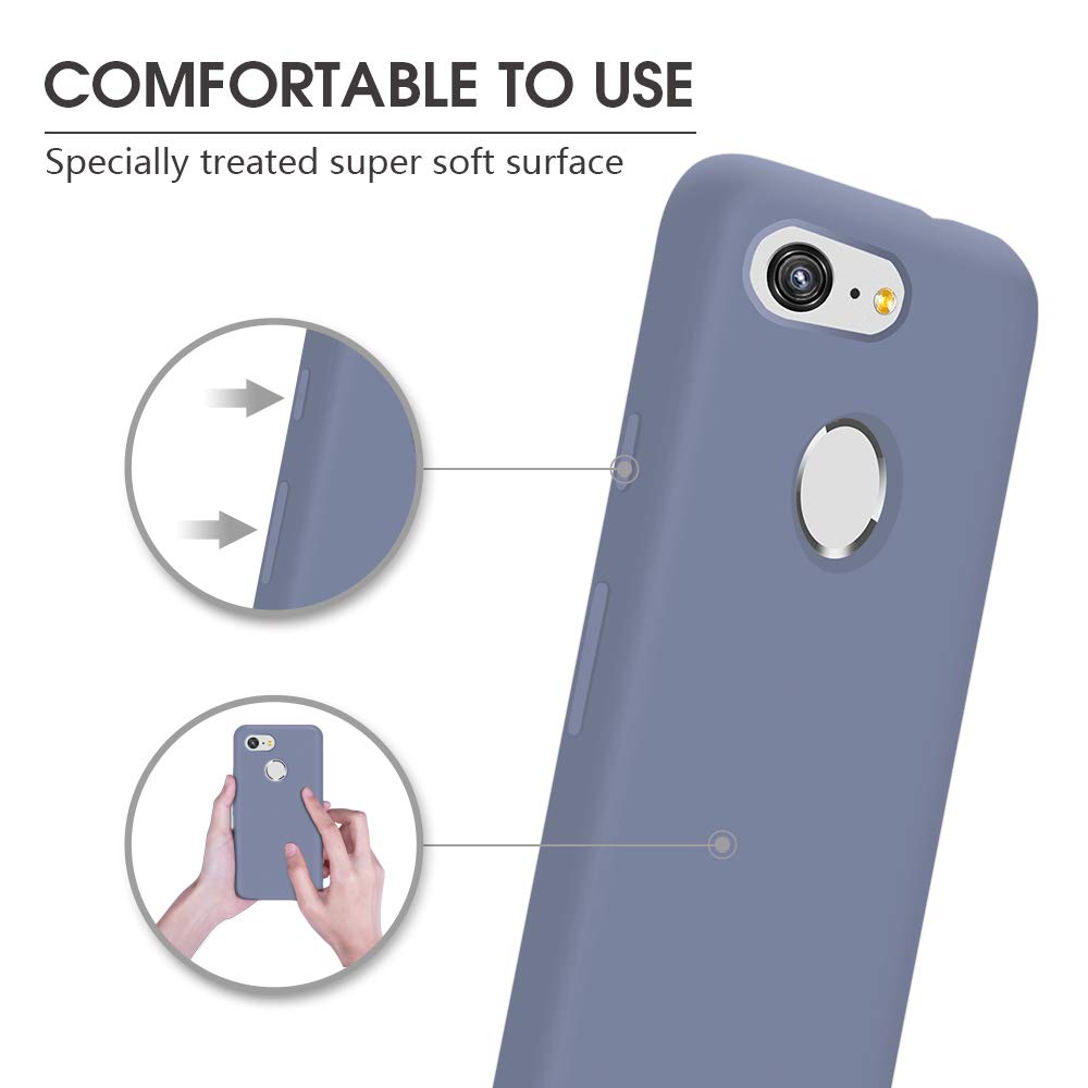 Abitku Google Pixel 3 Case, Google Pixel 3 Slim Case, Silicone Gel Rubber Case Soft Microfiber Cloth Lining Cushion Compatible F