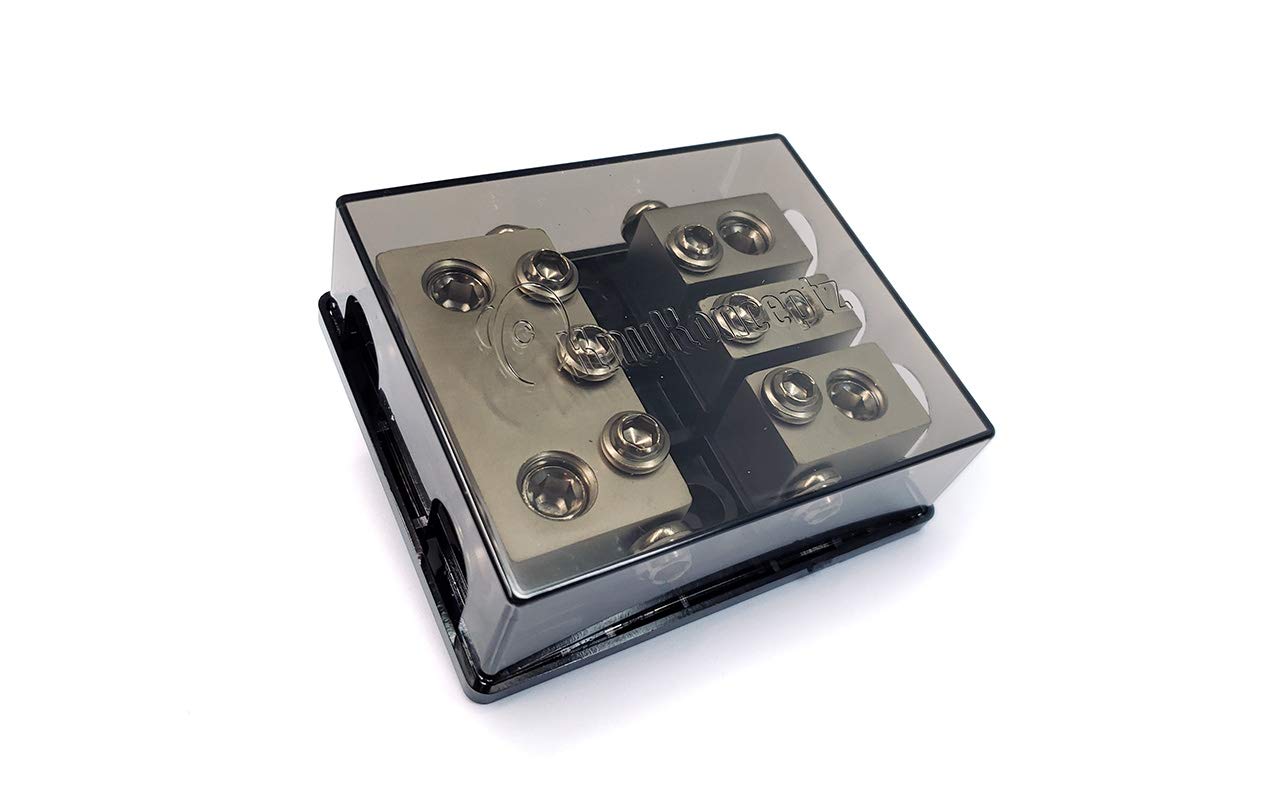 Knukonceptz Bassik High Current 3 Way 0 Gauge Fuse Distribution Block   300 Amp