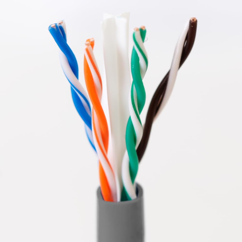 ICC Cat6e CMR Riser 1000ft   UTP 23AWG, 100% Solid Pure Copper, Unshielded, Bulk Ethernet Cable, PoE++, 600MHz, Reelex Pull Box, UL Certified, RoHS, TAA and NEC Compliant, Gray