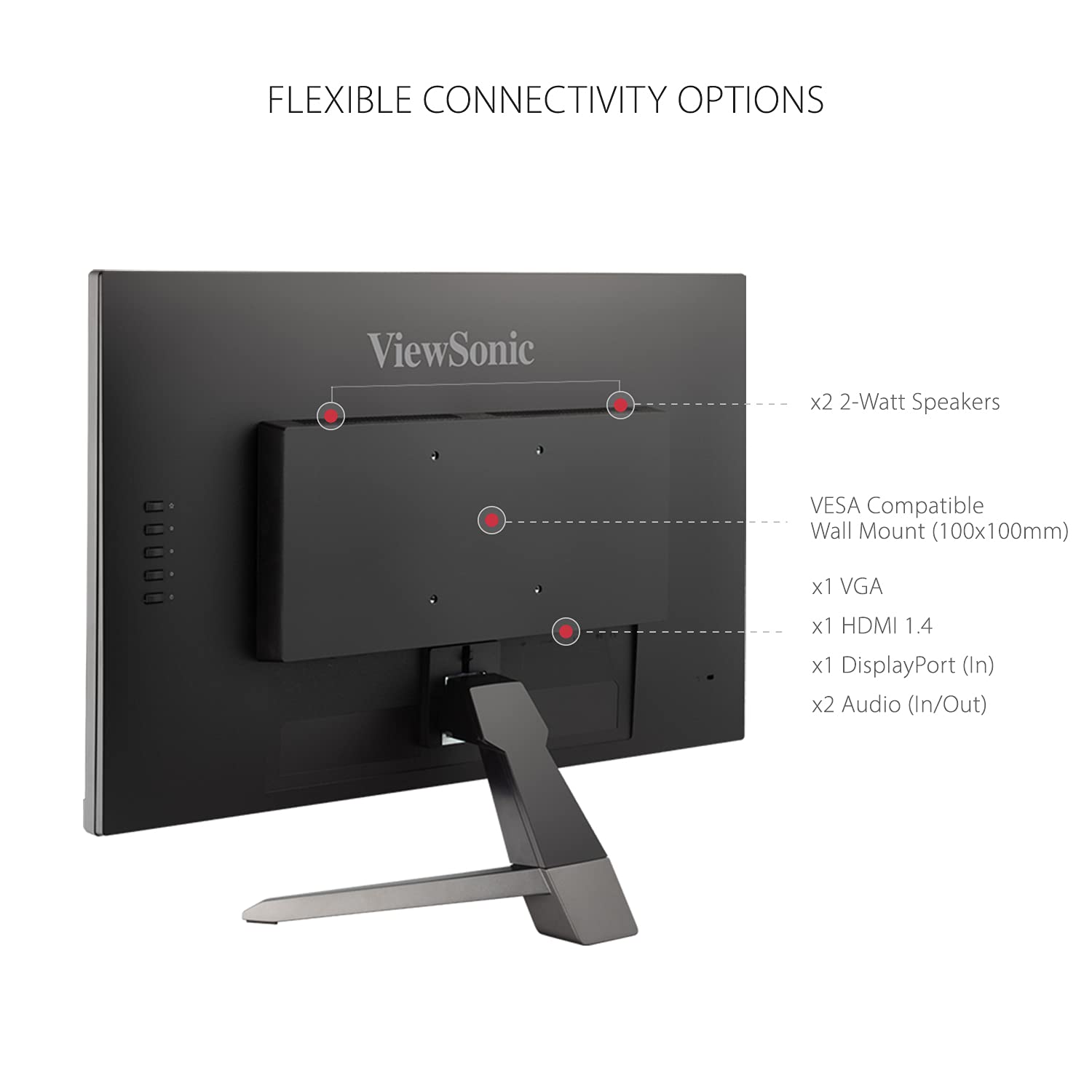 Viewsonic Vx2467 Mhd 24 Inch 1080P Gaming Monitor With 75Hz, 1Ms, Ultra Thin Bezels, Freesync, Eye Care, Hdmi, Vga, And Dp