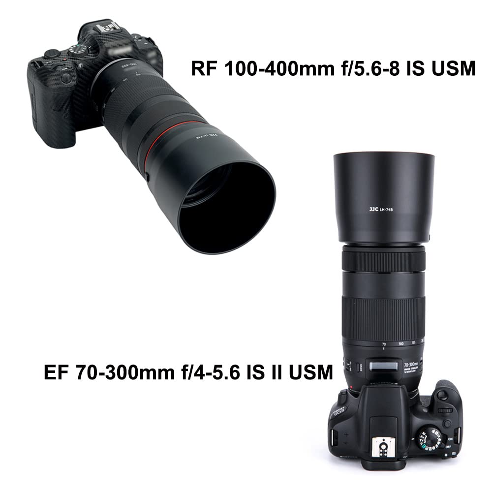 Jjc Et 74B Bayonet Dedicated Lens Hood Shade For Canon Rf 100 400Mm F/5.6 8 Is Usm And Canon Ef 70 300Mm F/4 5.6 Is Ii Usm Lens,