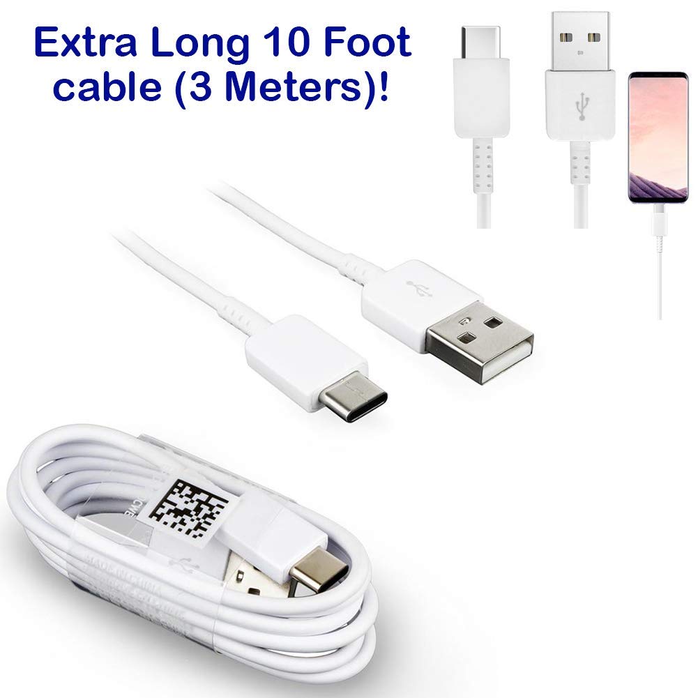 Original 10Ft Usb C Cable Works For Samsung Galaxy A42 5G With Fast Charging And Data Transfer. (White 3M)