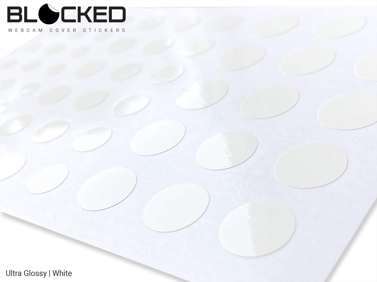 Blocked Webcam/Camera Vinyl Covers | 57 Low Tack Restickable Webcam Sticker | Multiple Sizes | White 57 Pack (Ultra Glossy)
