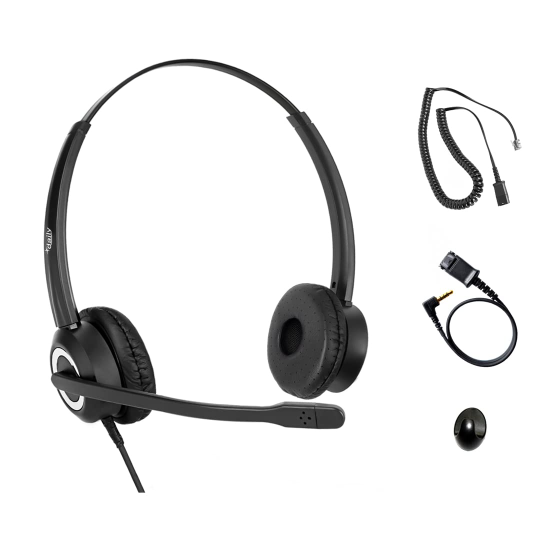 Polycom Phone Headset Noise Cancelling Mic Rj9 U10P Bottom Cable Compatible With Polycom Vvx, Shoretel, Avaya Digital Phones