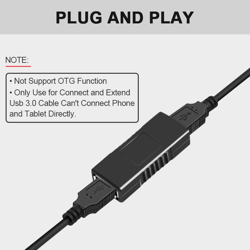 Superspeed Usb 3.0 Coupler Adapter Type A Female To Female Bridge Extension Connector By Oxsubor(2Pcs)