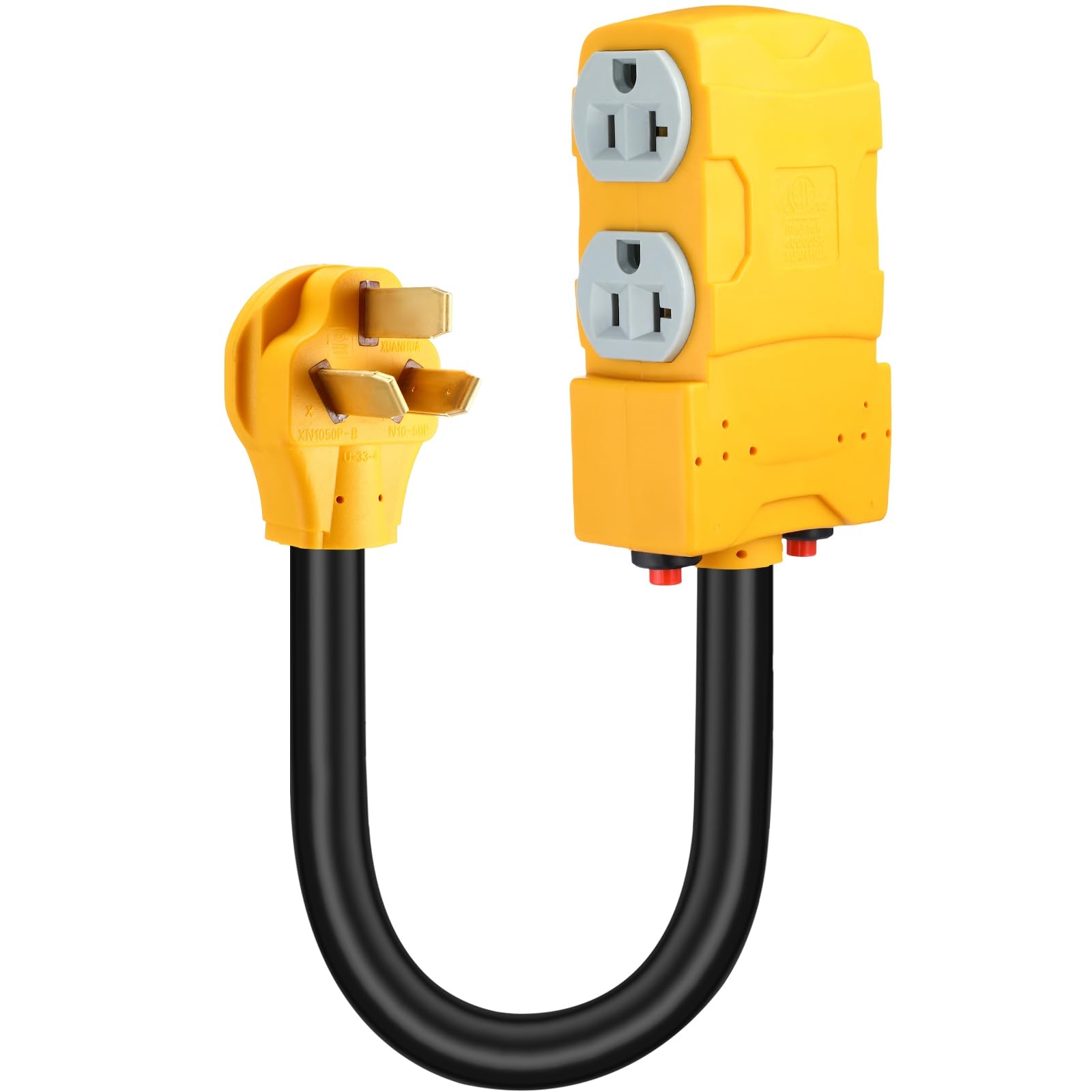 Tellegloww 220 To 110 Adapter Compatible With Nema 10 50P To 4X 5 20R/15R With 20 Amp Circuit Breaker, 220/250V Electrical Stove