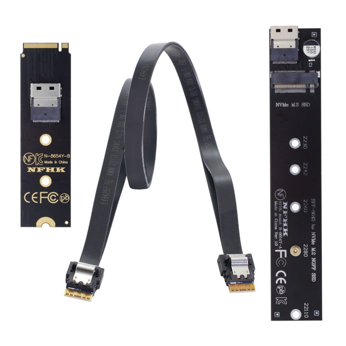 Chenyang Cy M.2 Nvme Ngff M Key Ssd Male To Female Extension Cable 40Cm With Sff 8654 Connector Adapter For Mainboard Ssd 2280/2