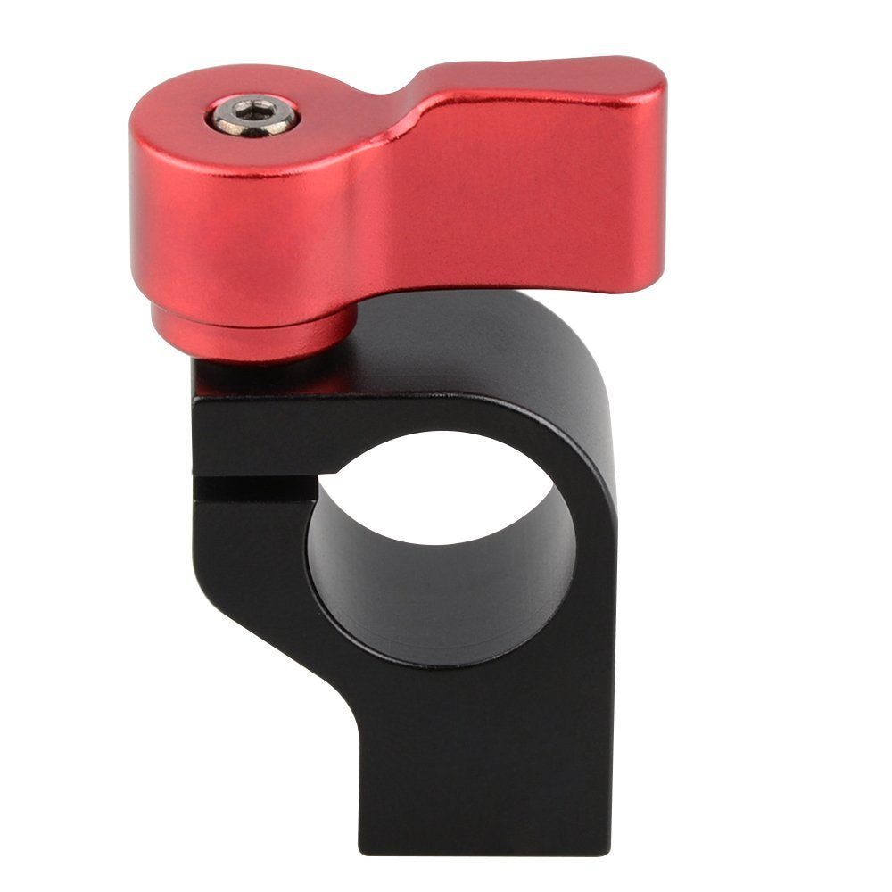 Camvate 15Mm Single Rod Clamp With Two 1/4-20 Screw Hole For Camera Dslr Rail System(Red, 2 Pieses) - 1781