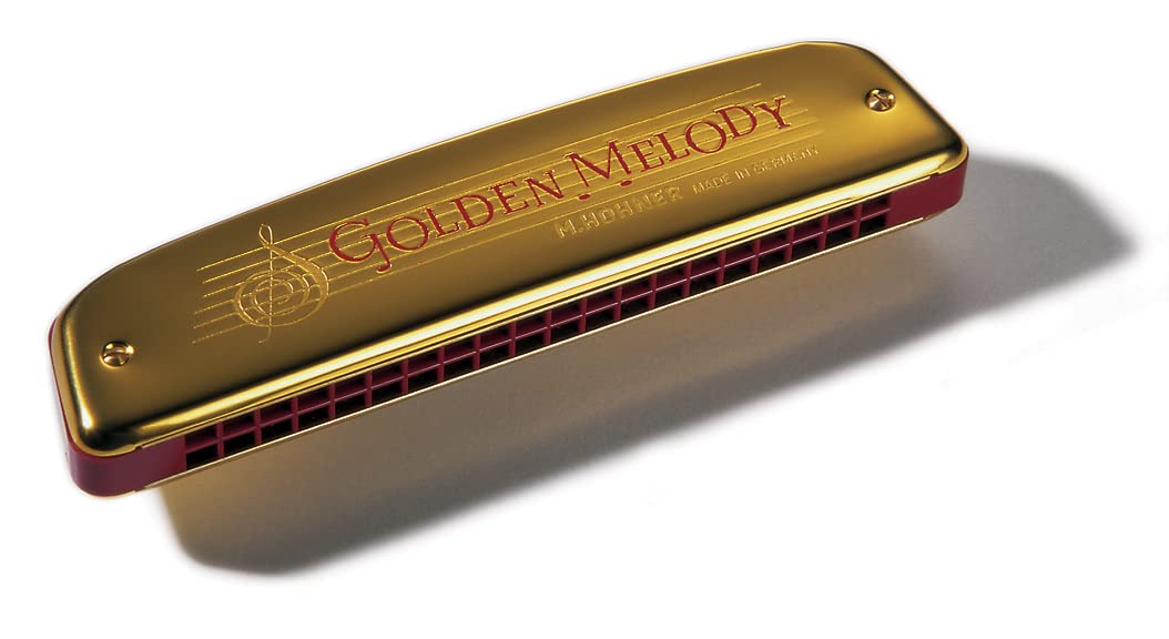 Hohner 2416 C Golden Melody Tremolo Harmonica, Key Of C, Gold
