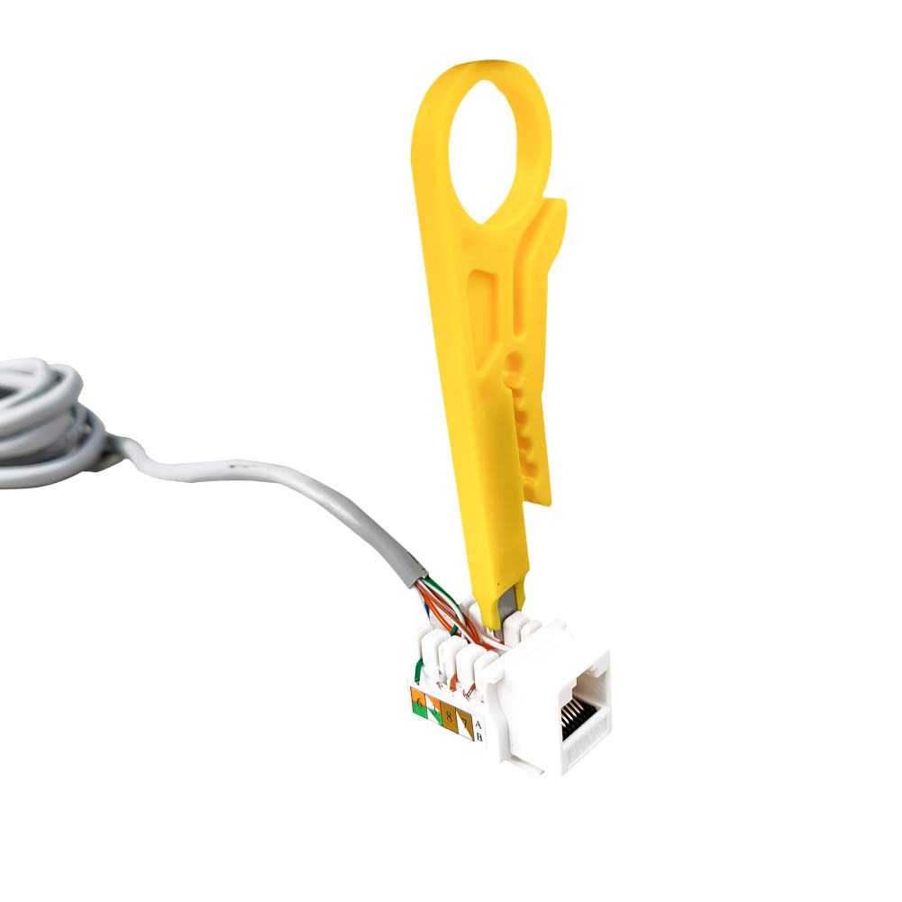 Boplat 1 Port Cat6 Ethernet Punch Down Jack Wall Plate With Tool   1 Gang Cat 6 Rj45 Keystone Jack Punchdown Cover Plate For Cat