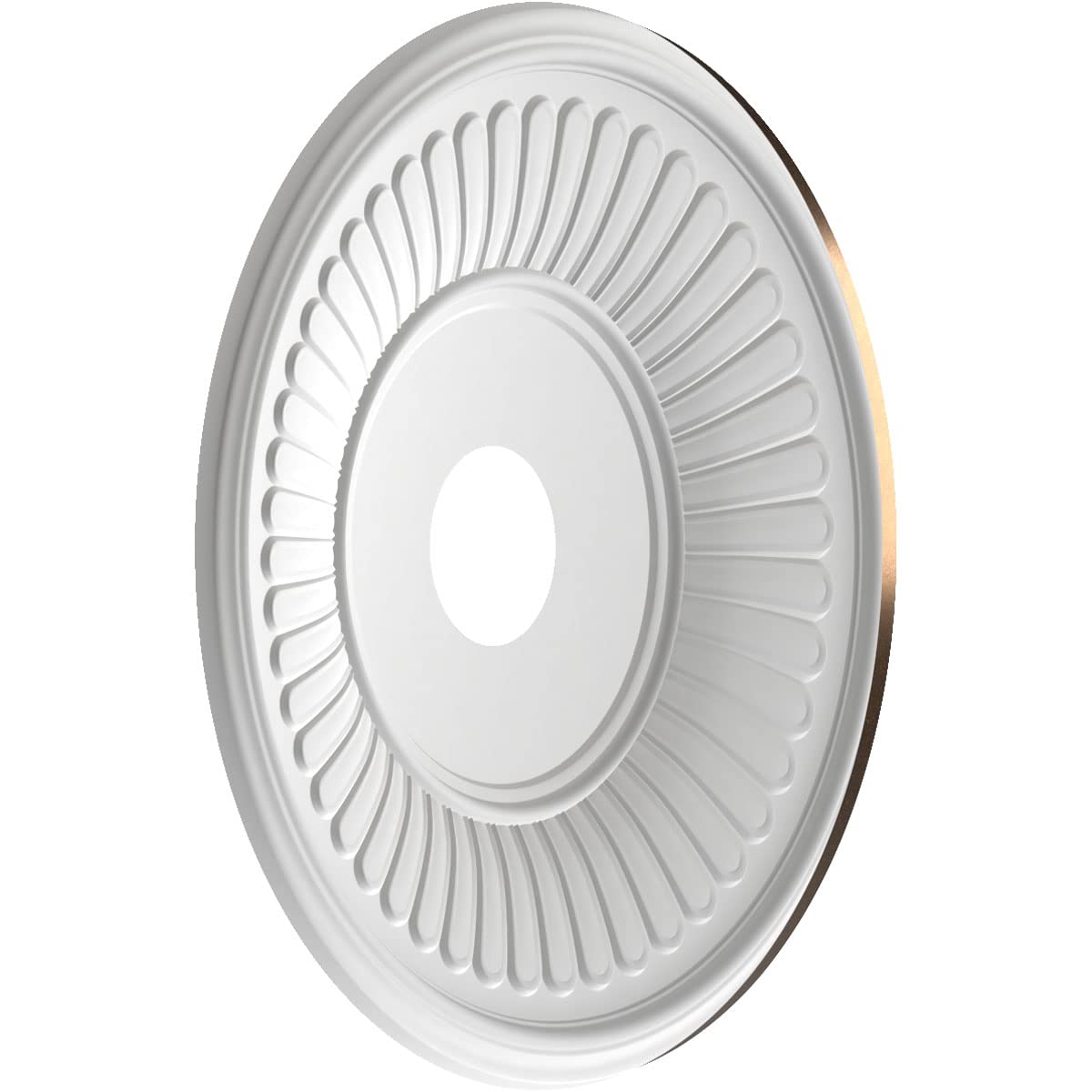 Ekena Millwork Cmp19Becab Berkshire Thermoformed Pvc Ceiling Medallion (Fits Canopies Up To 8 3/8), 19Od X 3 1/2Id X 1P, Metalli