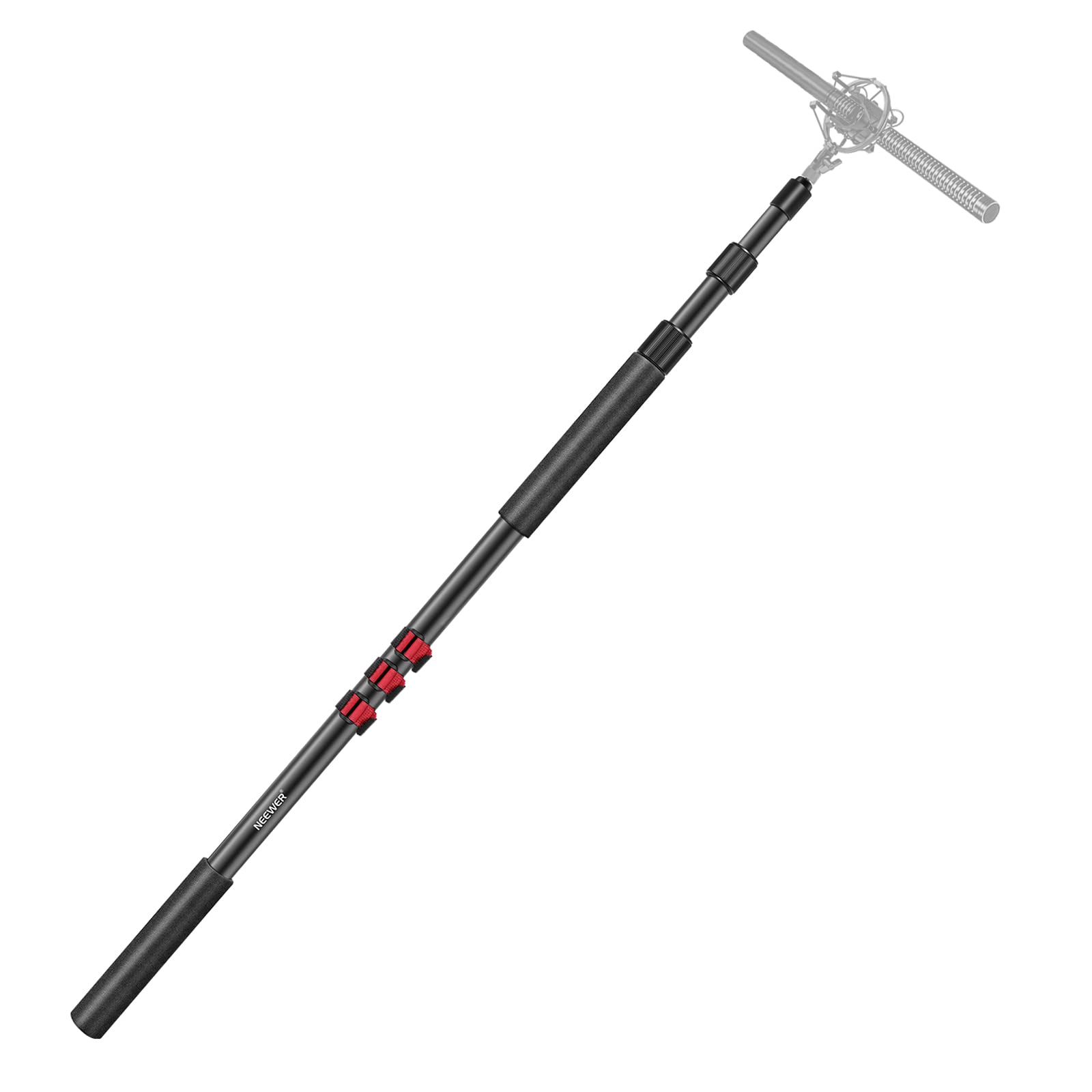 Neewer Nw 7000 Microphone Boom Arm, 3 Section Extendable Handheld Mic Arm With 3/8'' & 3/8'' To 5/8'' Screw Adapter, 3Ft To 8Ft