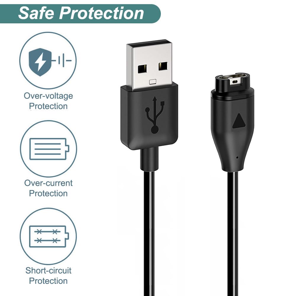 Kissmart Charger For Garmin Venu 3/Venu 3S/Venu 2/Venu 2 Plus/Venu 2S/Venu Sq 2/Venu Sq/Venu, Charging Cable Cord Plus A Green C