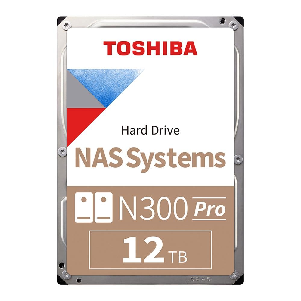 Toshiba N300 PRO 12TB Large-Sized Business NAS (up to 24 bays) 3.5-Inch Internal Hard Drive - Up to 300 TB/year Workload Rate CM
