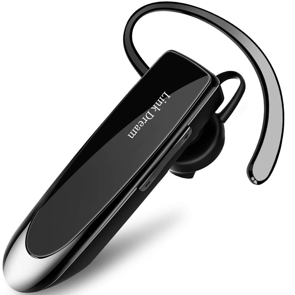 Link Dream Bluetooth Earpiece For Cell Phones Wireless V5.0 Hands Free Headset Noise Canceling Mic 24Hrs Talking 1440Hrs Standby
