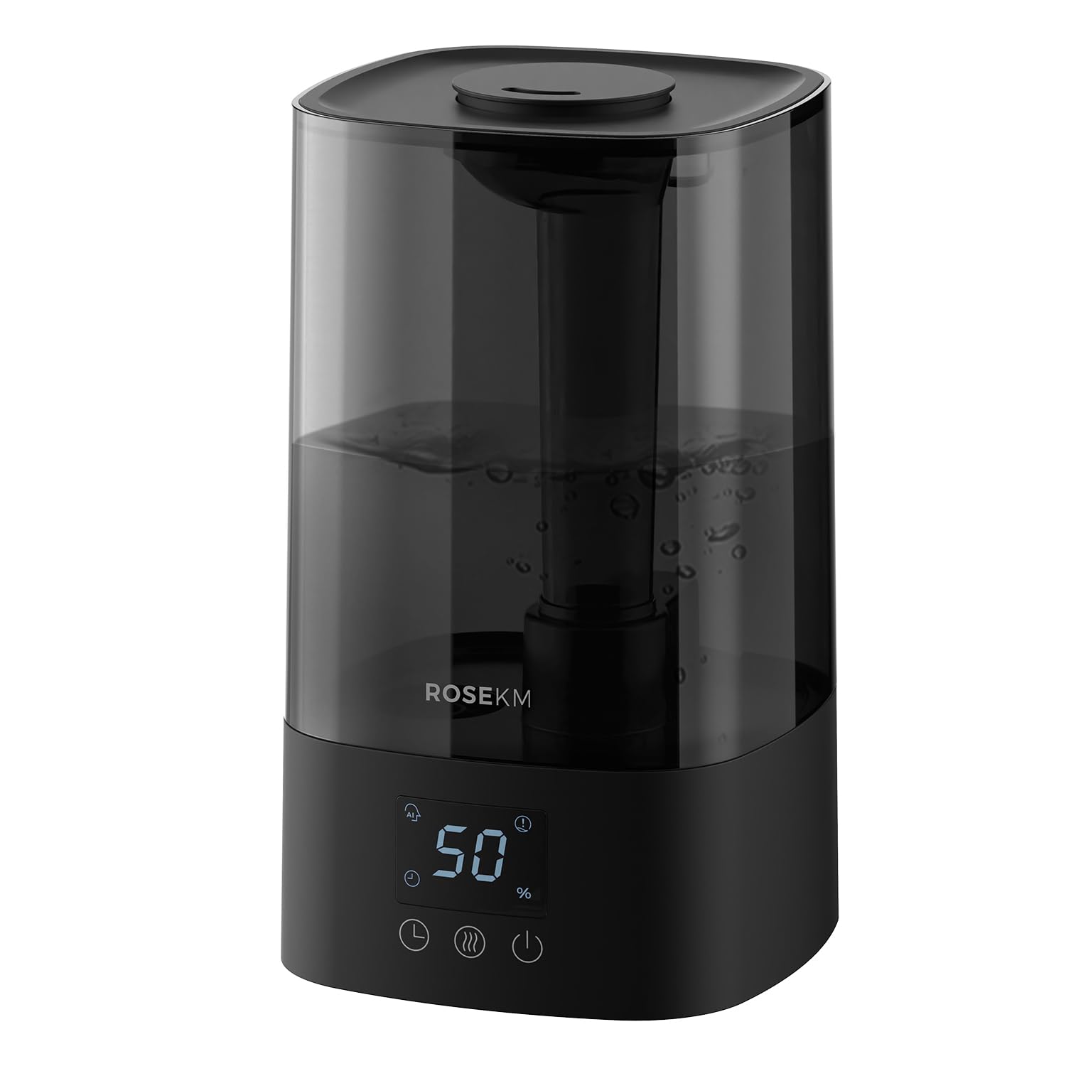 Rosekm Automatic Humidifiers For Bedroom Large Room, 4.5L Cool Mist Humidifier For Home & Plant With Timer & Humidity Sensor, La