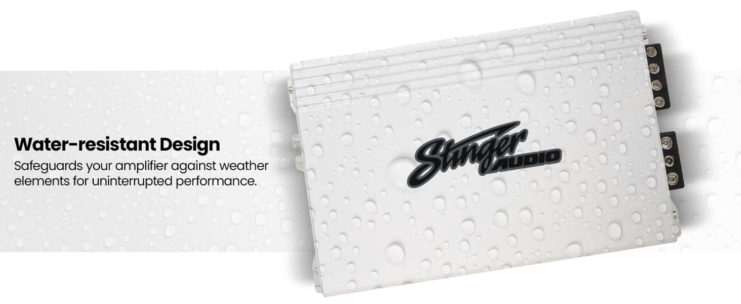 Stinger Audio Mt-1000.1M 1000 Watt Rms 1-Channel Monoblock Marine Audio Subwoofer Amplifier, Class D, Water-Resistant, Mosfet, R