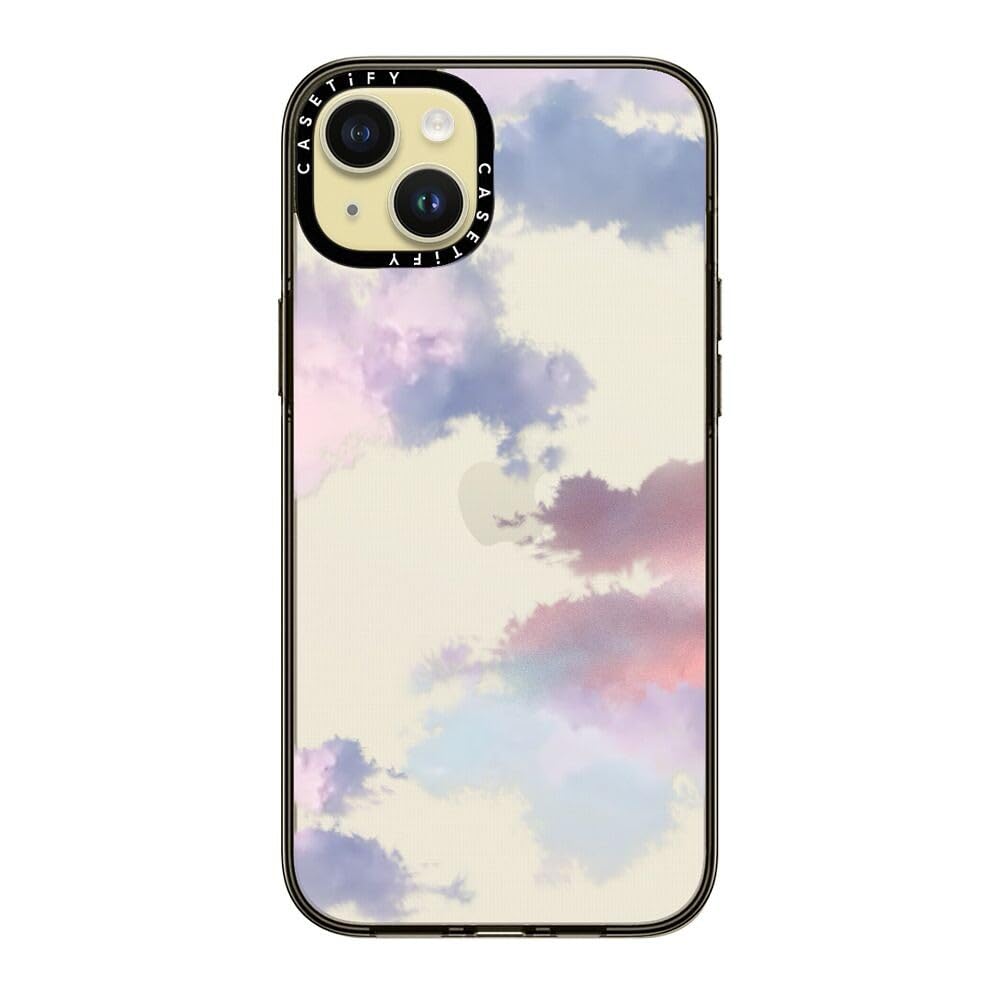 Casetify Compact Iphone 15 Plus Case [2X Military Grade Drop Tested / 4Ft Drop Protection]   Clouds   Clear Black