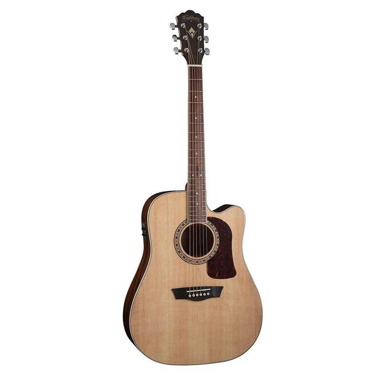 Washburn Heritage 10 Series Hd10Sce Dreadnought Cutaway Acoustic Electric Guitar, Rosewood Fretboard, Natural