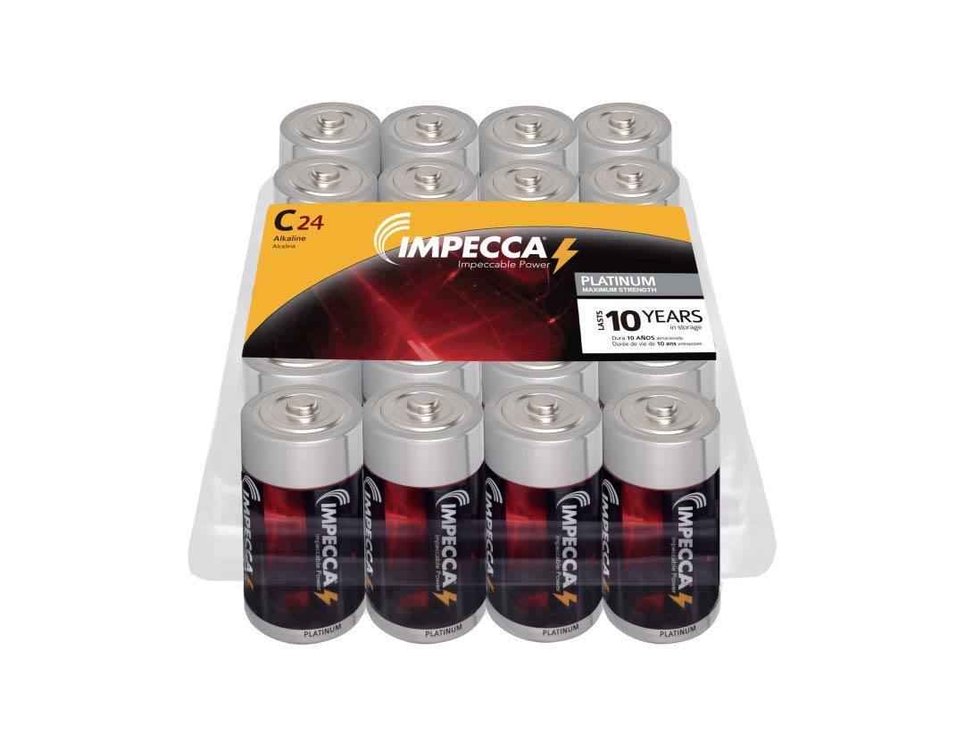 Impecca C Batteries, All Purpose Alkaline Batteries (24 Pack) High Performance, Long Lasting, And Leak Resistant 24 Count Lr14  