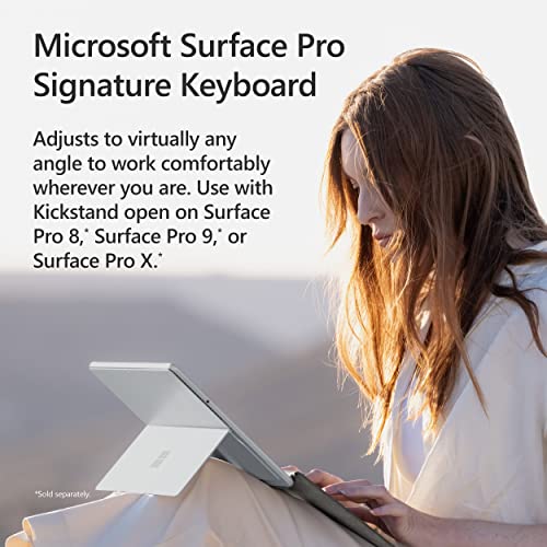Microsoft Surface Pro Signature Keyboard, Backlit Keys And Large Trackpad, Durable And Smooth Alcantara Material, Forest Colour