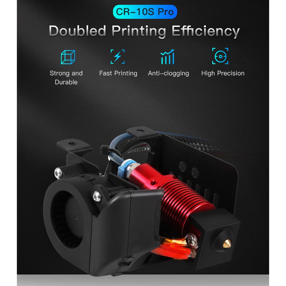 Original Full Assembled Extruder Hotend Heater Blue Ptfe Tube Kit With Extra 2Pcs Plated Brass Nozzle 0.4Mm For Creality Cr 10S