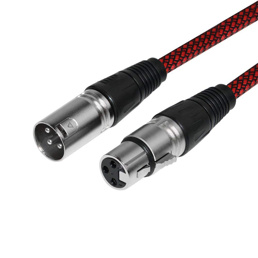 FURUI XLR Cable 6ft 2Pack Male to Female, XLR Microphone Cable 3 Pin MIC DMX Cable Patch Cords