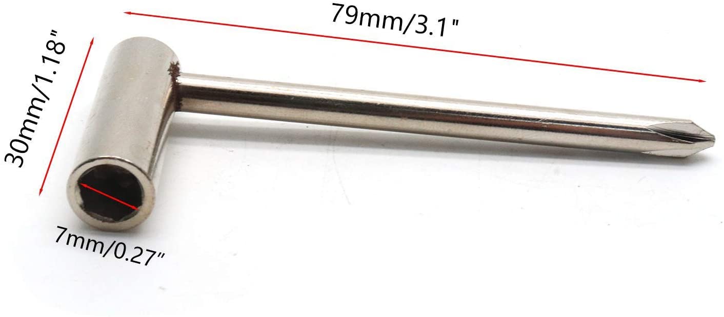 Tuoren Guitar Truss Rod Wrench Set With L Wrench 5 Pack