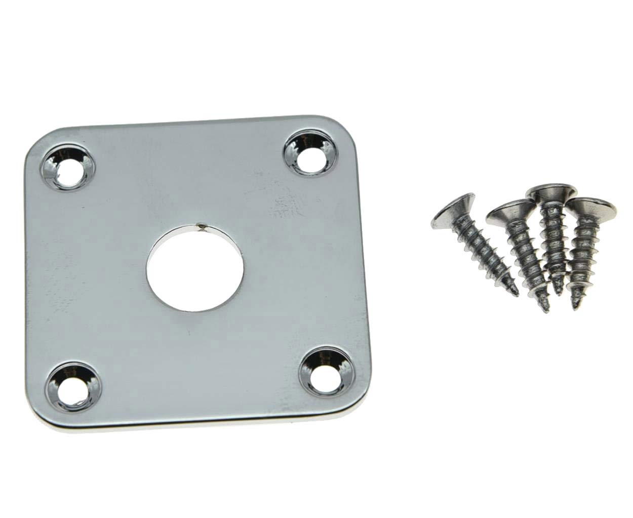 Dopro Chrome Flat Bottom Metal Jack Plate Flat Base Square Jackplate for USA LP Les Paul