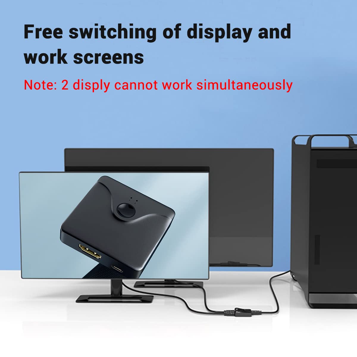 Hdmi Switch 4K@60Hz Splitter, Aluminum Hdmi 2.0 Switcher 2 In 1 Out, Hdmi Splitter 1 In 2 Out, Bi Directional Switch Support 4K