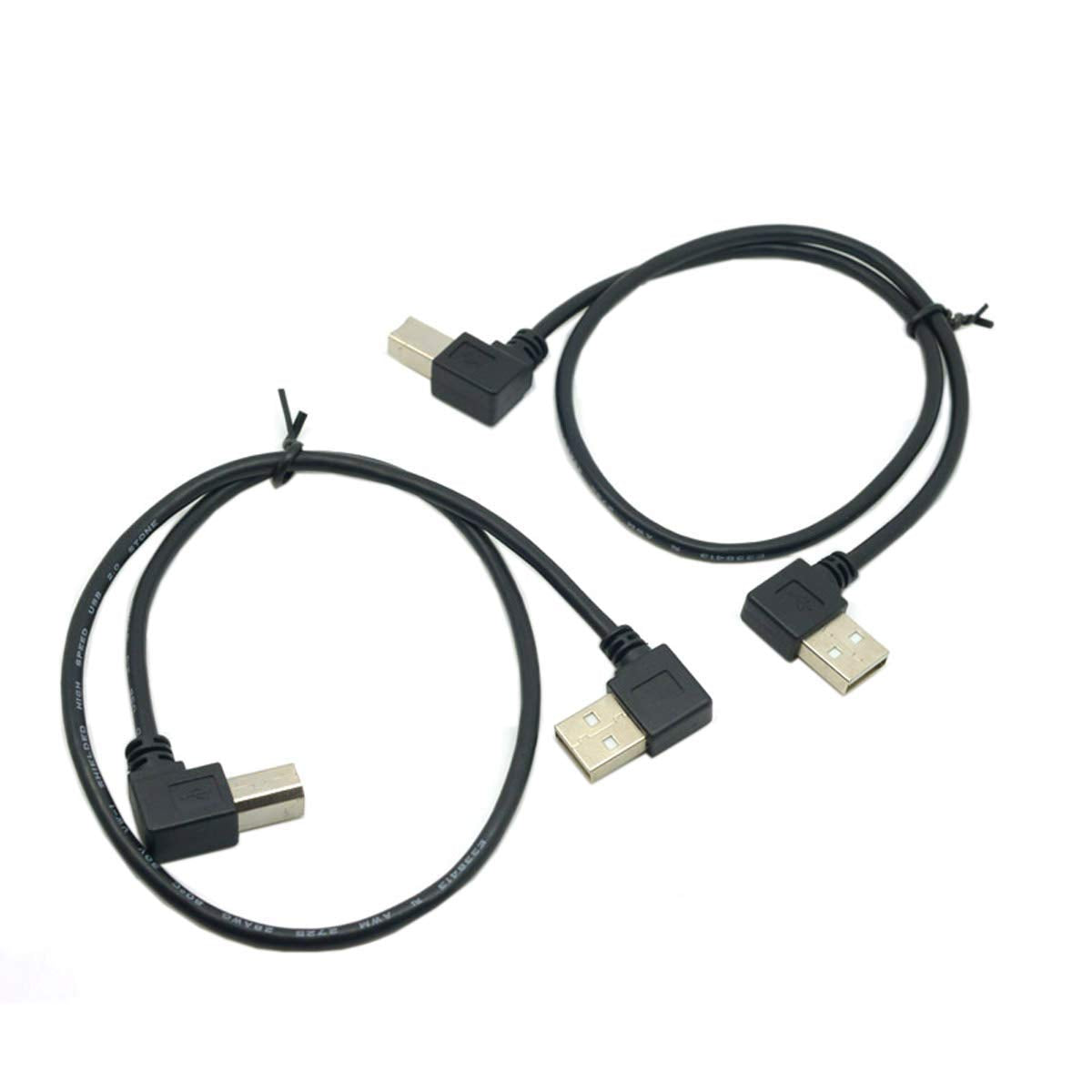 chenyang CY Printer Scanner Cable,USB 2.0 Type A Male to USB 2.0 Type B Male Printer Scanner Cable 90 Degree Angled 50cm