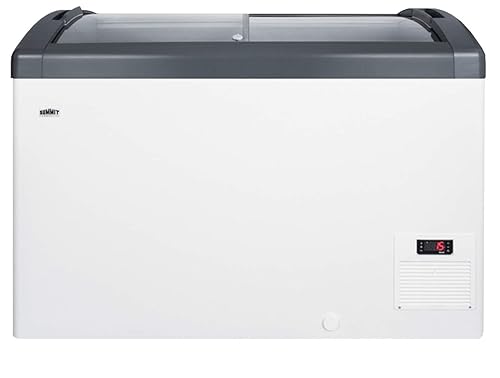 Summit Focus106 Top Display Commercial Freezer With 9.5 Cu. Ft. Capacity Digital Thermostat Sliding Glass Lid Manual Defrost Cas