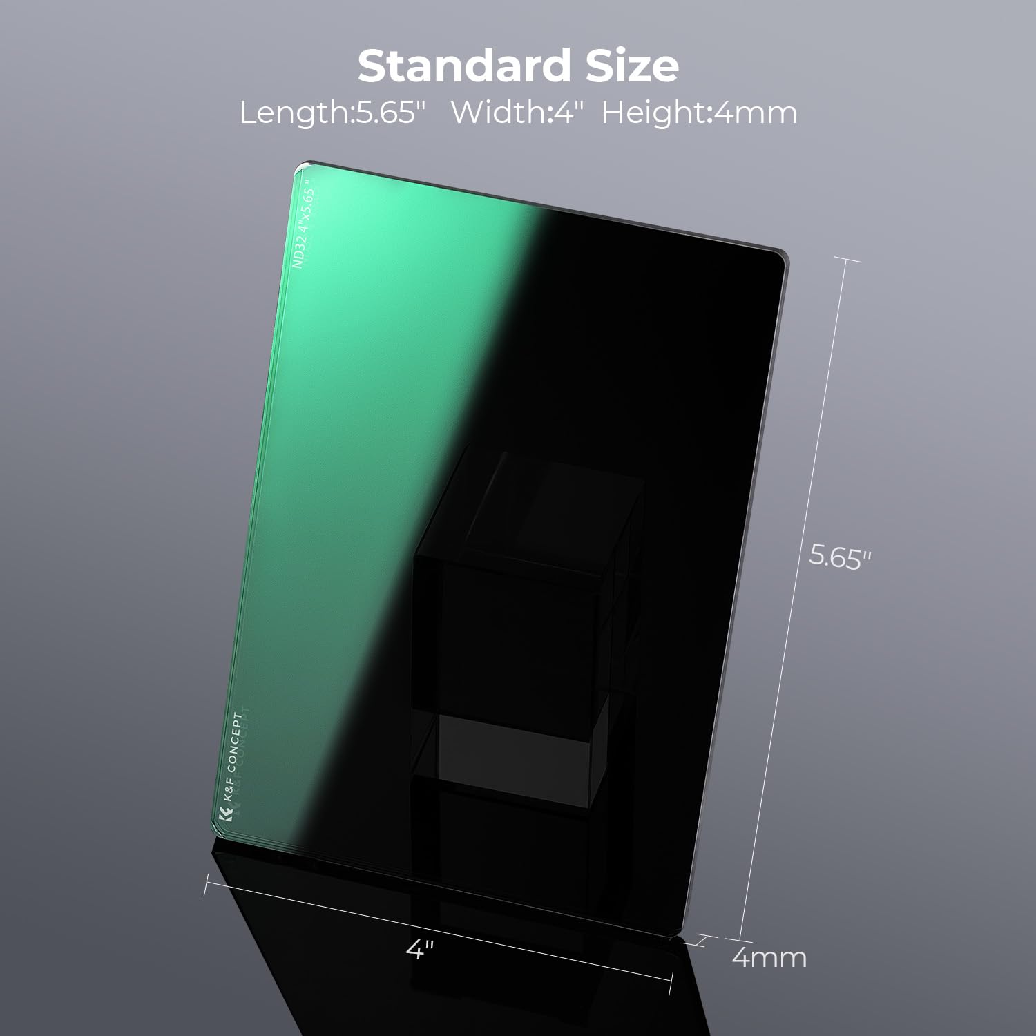 K&F Concept 4'' X 5.65'' Square Nd1.5 (5 Stops) Filter Cinema Neutral Density Filter Compatible With Tilta, Smallrig Matte Box U