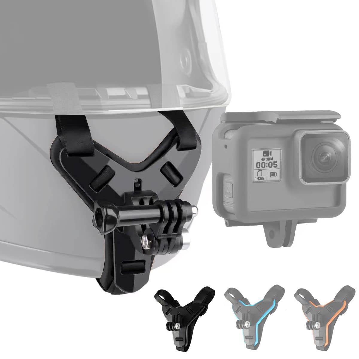 Lupholue Motorcycle Helmet Chin Strap Mount Compatible With Gopro Hero 12, 11, 10, 9, 8, 7, (2018), 6, Hero Black, Insta 360, Se