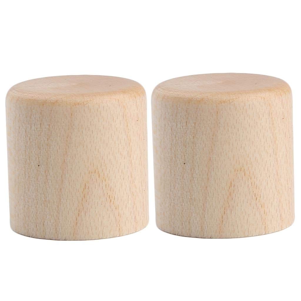 Kaish 2 Pack Wood Knobs Tele Style Flat Top Dome Knobs Guitar Bass Wood Knob Barrel Knobs Maple Wood