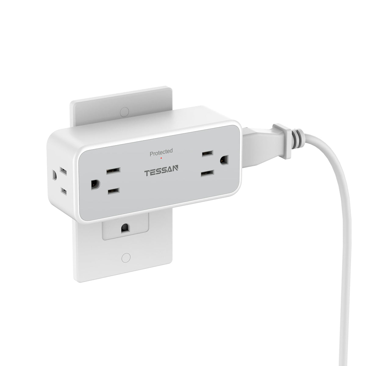 Surge Protector Outlet Extender, Tessan 2100J Multi Plug Splitter With 4 Electrical Outlets, 3 Side Multiple Wall Plug Expander