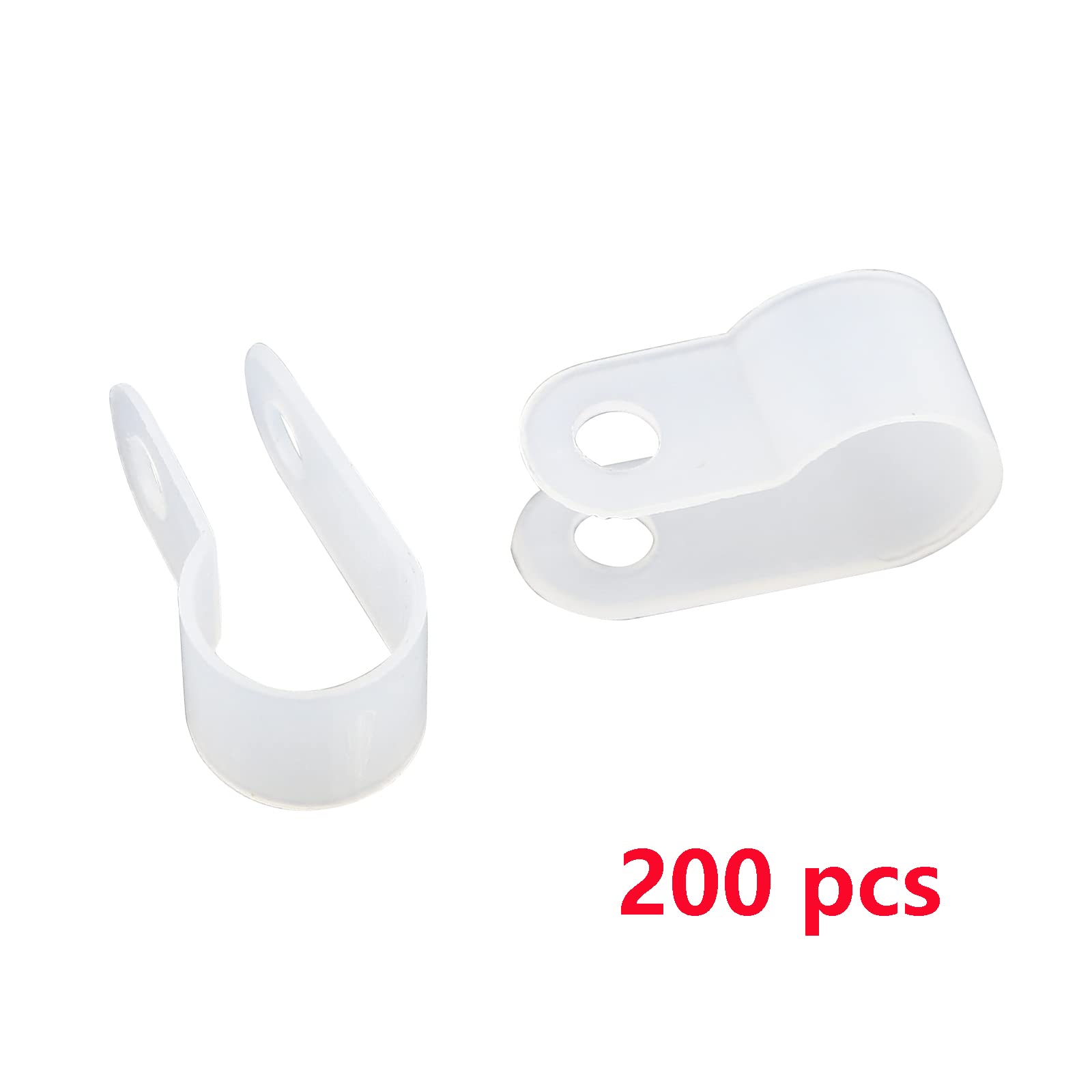 Antrader R-Type Cable Clamp White Nylon for 3/8 Inch Diameter Wire Management