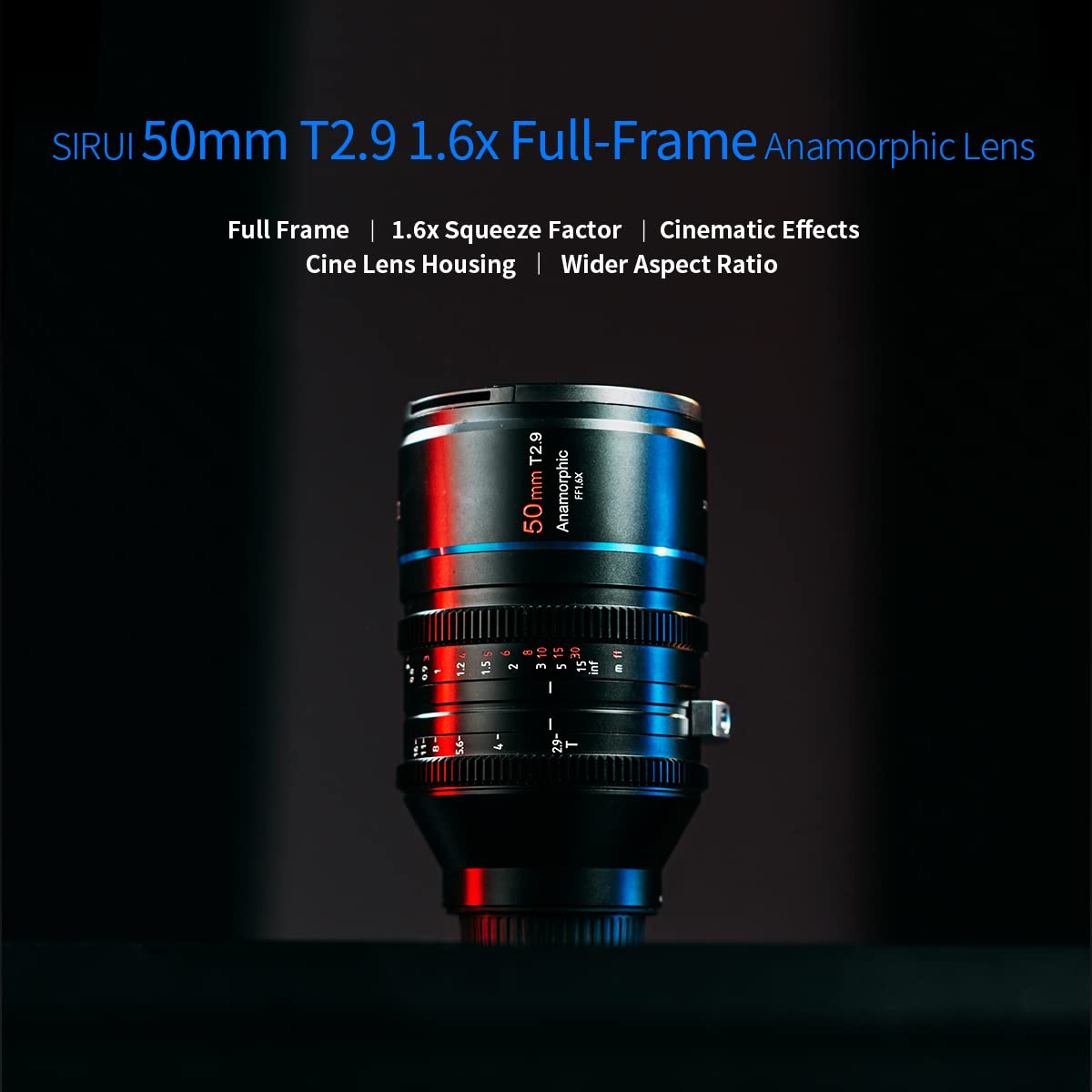 Sirui 50Mm T2.9 1.6X Full Frame Anamorphic Lens Cinema Lens (L Mount)
