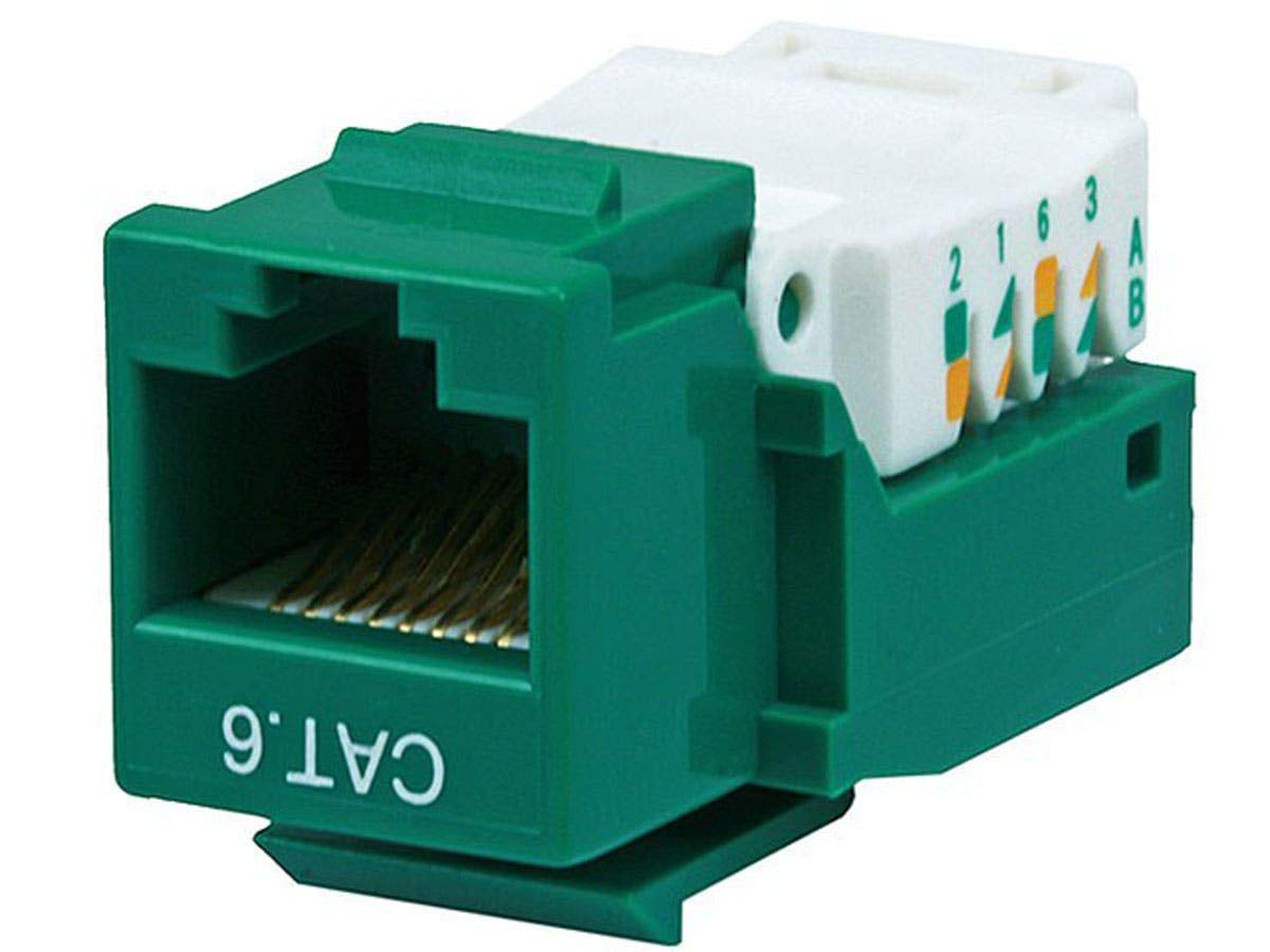 Monoprice Cat6 Rj 45 Toolless Keystone, Green (101041)