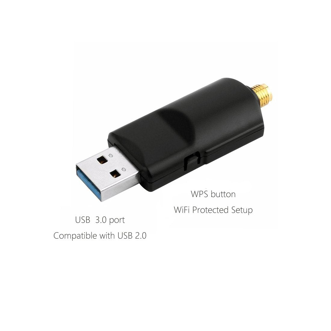 Realtek Rtl8812Bu Usb Wireless Adapter 1300 Mbps With 5 Dbi Antenna Dual Band Ac1300 Wifi Dongle Ieee 802.11 A B G N Ac For Lapt