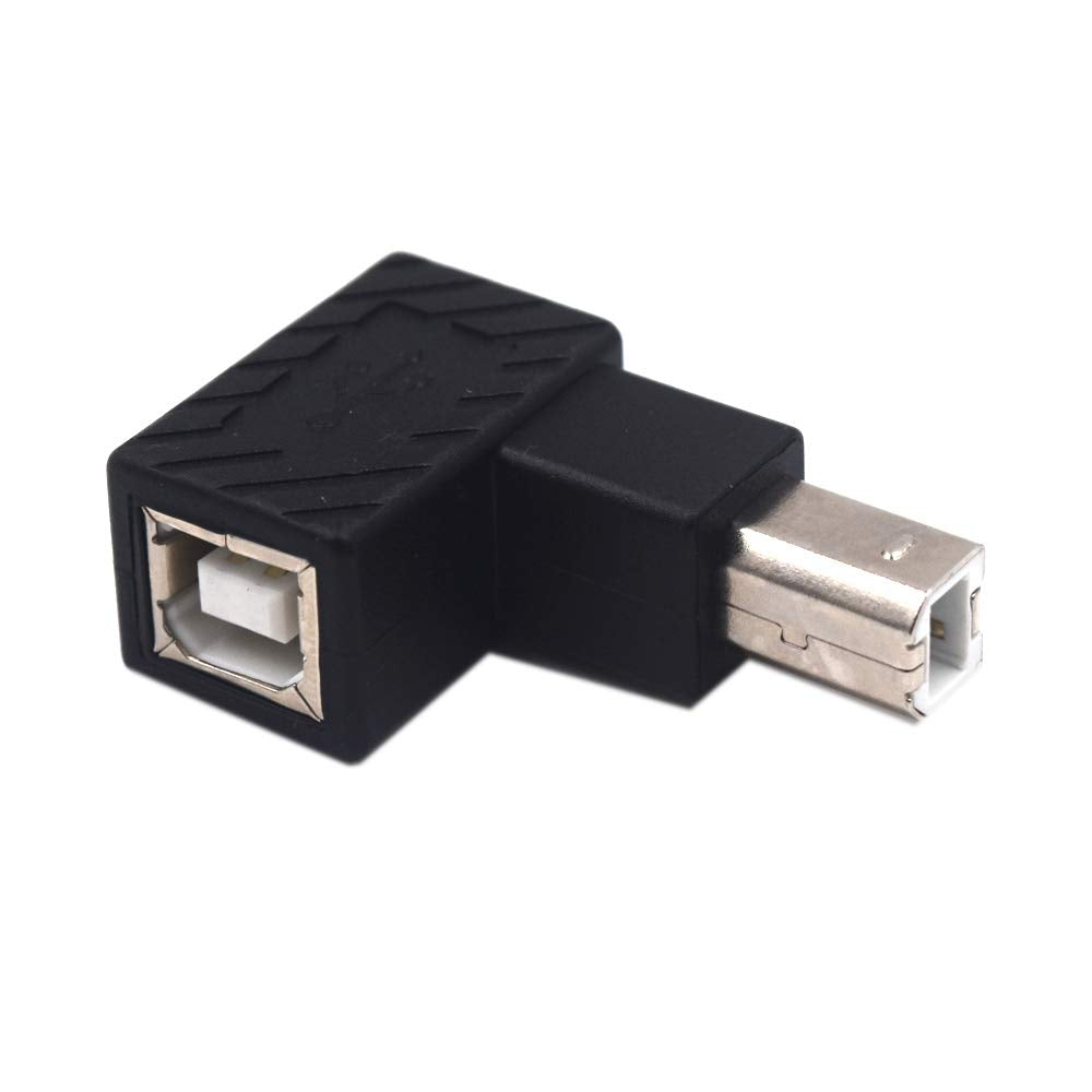 Kework 2 Pack Usb Type B 2.0 Extender, 90 Degree Down Angle Usb B Male To Female Printing And Data Transferring Extension Adapter Connector For Printer Scanner Hdd (Usb B & Down)