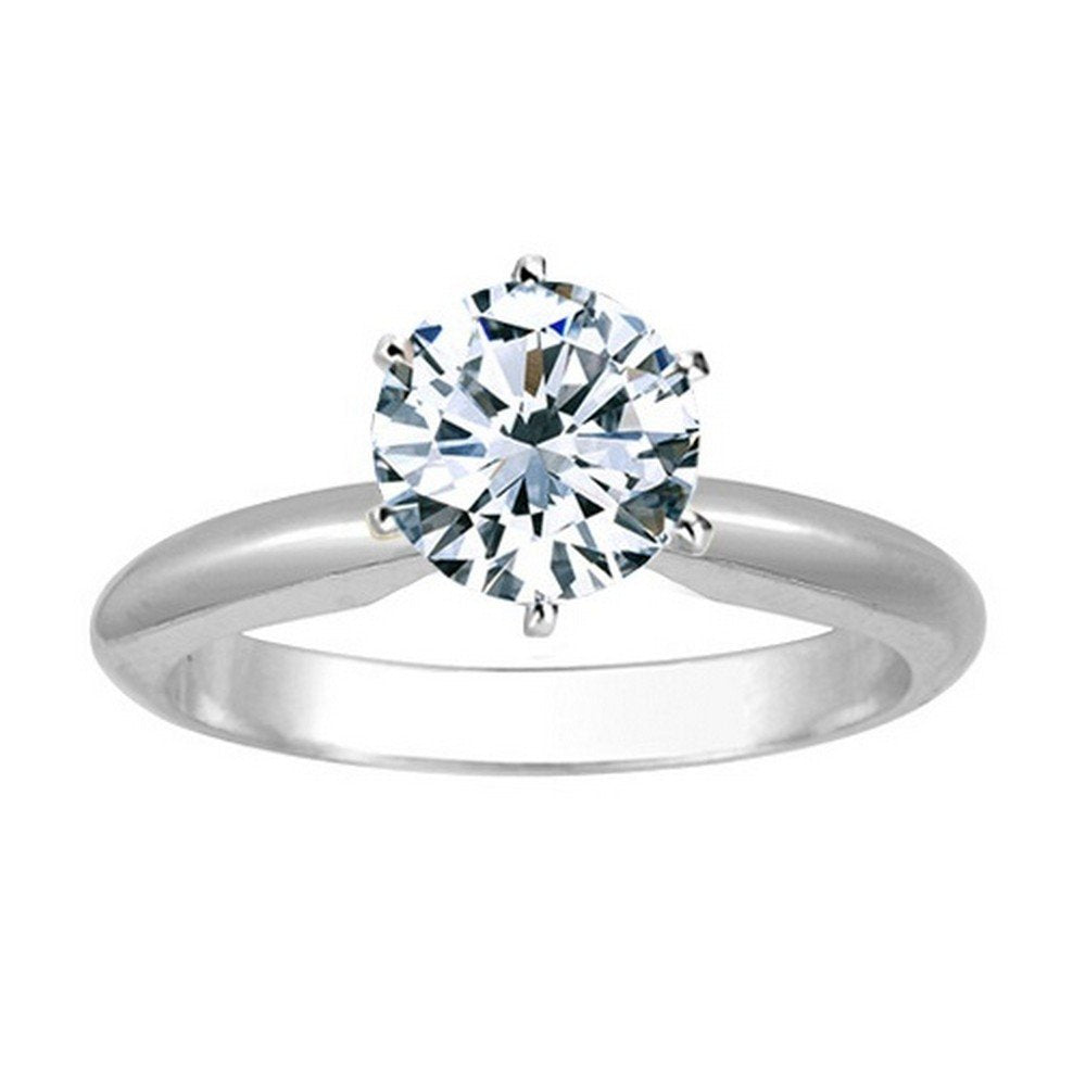 Houston Diamond District 1 1/2 1.5 Carat Round Solitaire 14K White Gold Igi Certified Diamond Engagement Ring (F G Color I1 I2 C