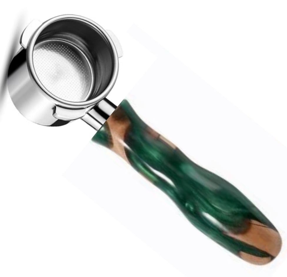 Resin Green 54Mm Bottomless Portafilter For Breville Barista Express(Bes870) Pro Touch Bambino Infuser Duo Temp Espresso Accesso