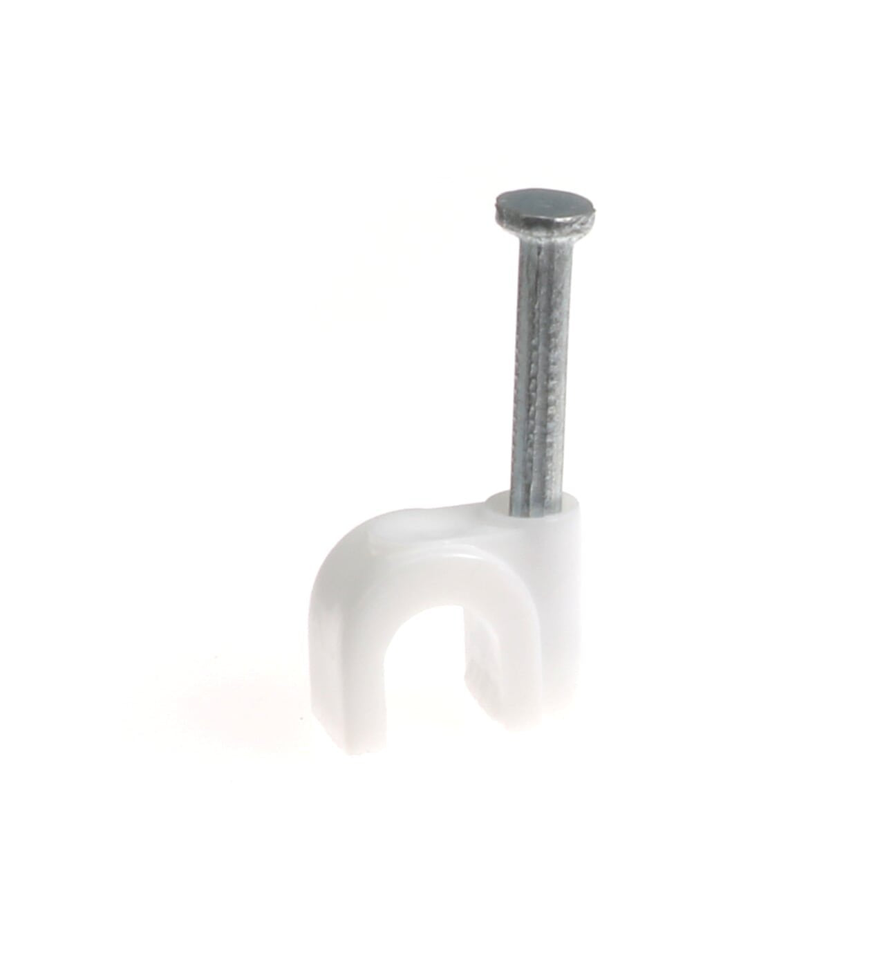 The Cimple Co   Single Coaxial Cable Clips, Cat6, Electrical Wire Cable Clip, 1/4 In (6 Mm) Nail Clip And Fastener, White (50 Pi